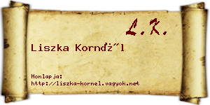 Liszka Kornél névjegykártya